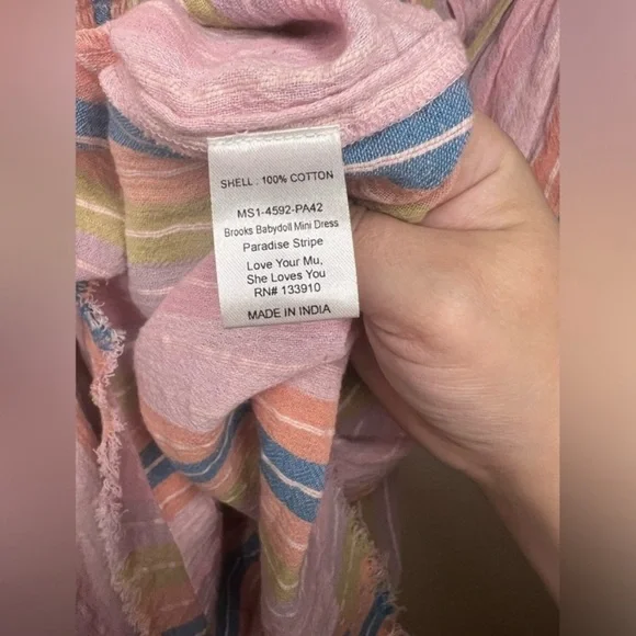 Show Me Your Mumu Brooks Babydoll Mini Dress Paradise Stripe Small NWT Cotton - Picture 13 of 14